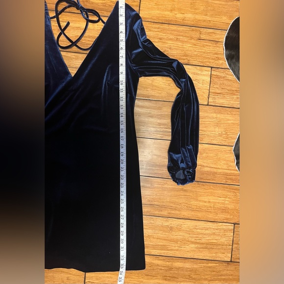 Free People Misha Velvet Mini Dress Long Sleeve - Picture 12 of 13